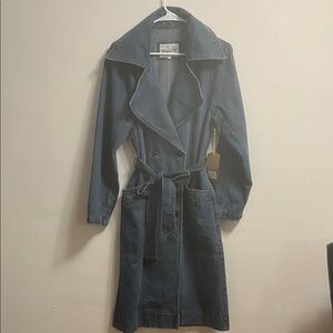 NWT Beyond Us Women's Denim Trench Coat Size L